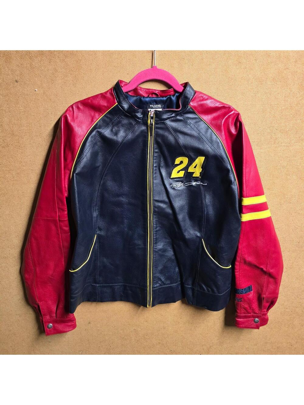 Nascar Leather Jacket Jeff Gordon #24 Chase Authentics Women's XL Rare